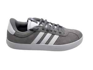 Adidas VL Court 3.0 Shoes Mens Size 9.5 Gray White Suede Skateboard ID6276 New - Picture 1 of 13