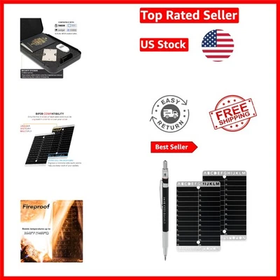 Cartera de acero cripto semilla con plantillas de letras y bolígrafo de tungsteno de alta calidad Foto 1 de 4