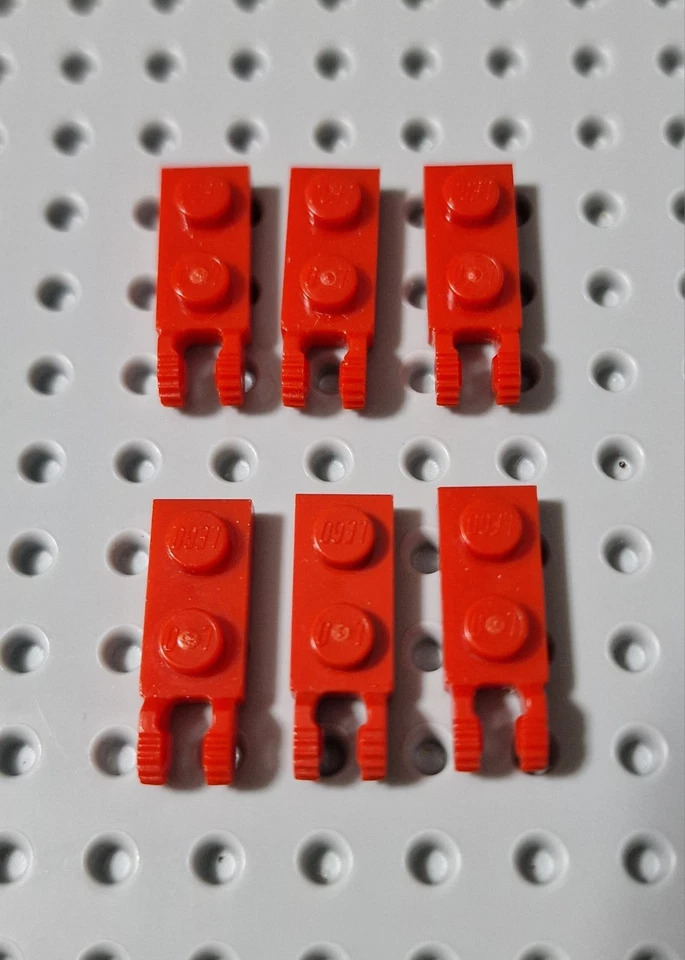 Lego Raster Scharnier Gelenk Platte 1x2 Rot 6 Stück 44302 54657 A240 - Bild 1 von 1