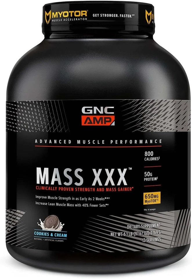 GNC Amplified Mass XXX Anabolic Mass Gainer 6.1 lbs - Cookies & Cream