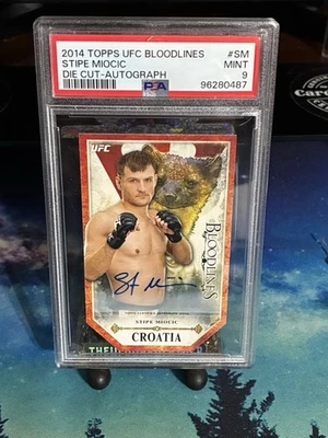 Stipe Miocic /50 AUTO DIE CUT PSA 9 POP 1 NONE HIGHER  2014 Topps UFC Bloodlines - Image 1 of 2