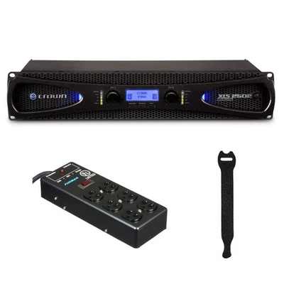 Amplificador de potencia estéreo Crown Audio XLS 2502 con bloque de alimentación Furman SS6B y correas Foto 1 de 4