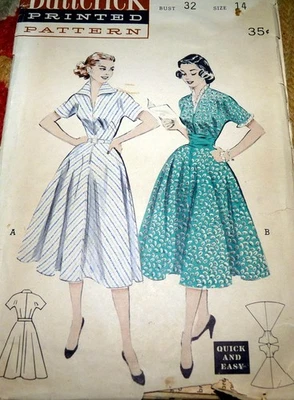 *LOVELY VTG 1950s DRESS & CUMMERBUND BUTTERICK Sewing Pattern 14/32 - Image 1 of 2