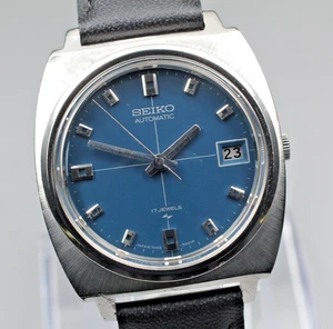 [Near MINT] SEIKO Automatic 7005-7001 Blue Dial Day Date Automatic Men's Watch - Picture 1 of 11