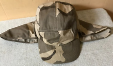 Tan CAMO Camouflage Hat ADJUSTABLE CAP w/ Flap Back Neck Sun Protection Hunting
