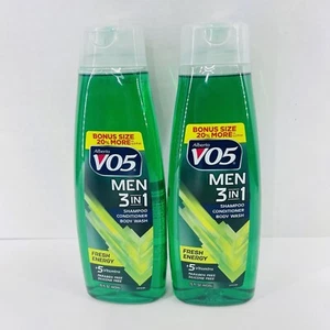 Alberto VO5 Men 3 In 1 Shampoo Conditioner & Body Wash Fresh Energy 15oz Lot X 2 - Picture 1 of 7