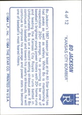 1988 Star Bo Jackson ROYALS Baseball Card #4 Bo Jackson ROYALS/1987 Season