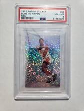 1992-93 Panini Basketball Scottie Pippen All-Star Sticker Card PSA 8 #96 Prizm e