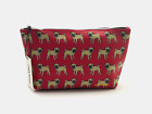 MARC TETRO NWT Red Pug Dog Puppy Travel Bag Top Zip Cosmetic Case