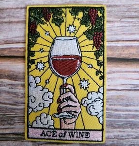 The Ace Of Wine New Age Tarot Card Witchy Embroidered Iron On Patch - Picture 1 of 2