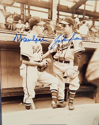 Warren Spahn & Johnny Sain Signed 8x10 Photo Boston Braves PSA/DNA - Image 1 of 4