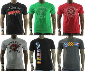 NUEVA CAMISETA DE ALGODÓN GRÁFICA MANGA CORTA CUELLO REDONDO CLUB ROOM PARA HOMBRE - Imagen 1 de 19