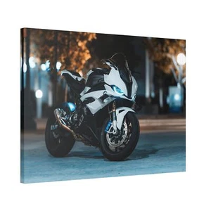 BMW Inspired S1000RR High Resolution Museum Quality Horizontal Canvas Print #023 - Picture 1 of 10