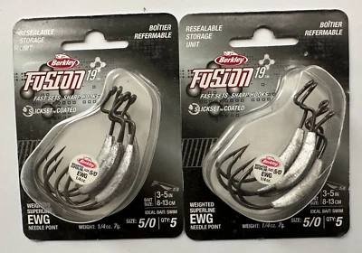 (Lote de 2) Ganchos de pesca Berkley Fusion19 Superline EWG Swimbait 5/0 ponderados Foto 1 de 2