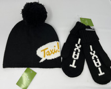 Authentic Kate Spade Hat Taxi Black Knit Beanie and Mittens