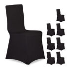  8 x Black Chair Covers for Weddings, Chair Covers, Stretchable Seat Covers