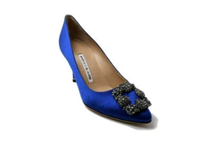 Manolo Blahnik Hangisi azul satinado 70 - Imagen 1 de 5