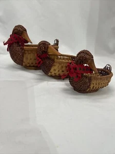 Vintage Duck Family Wicker Baskets Set of 3 - Picture 1 of 9