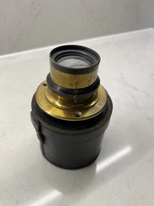 Antique f/8 Brass Lens Working Order Clear Optics - Picture 1 of 14