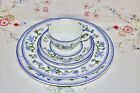 Superb 1930s Royal Worcester Dinner Set Blue Bowpot Indian Tree Plate Tea Cup
