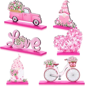 6 Pcs Mother'S Day Wooden Table Sign Decorations Happy Mother'S Day Table Topper - Picture 1 of 6