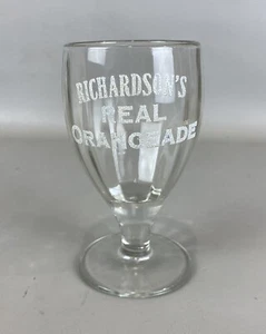 Vintage "RICHARDSON'S" Real Orangeade Soda Fountain Drinking Glass Goblet - Picture 1 of 1
