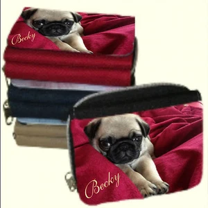 Personalised Ladies Pug Purse Add a Message, Name Lovely Birthday Gift - Picture 1 of 3