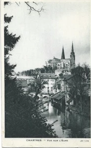 CHARTRES 28 Vue sur l'EURE la Cathédrale CPA AERO-PHOTO Édit J.O 172 vers 1950 - Picture 1 of 2