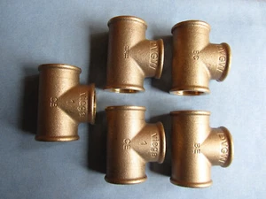 5 x Viega 1" Zoll T-Stück Abzweig IG IG IG Rotguss Messing Typ 3130 Kupfer - Picture 1 of 2
