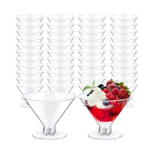 500 Pcs Plastic Martini Glasses 5oz Clear Cocktail Glasses Plastic Mini Marti... - Picture 1 of 7