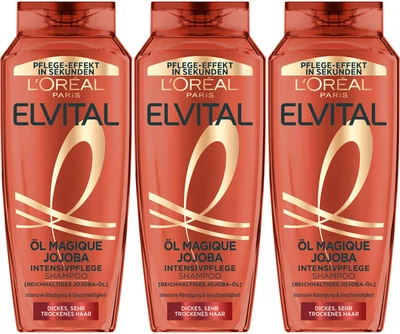 3 x L'ORÉAL PARiS ELVITAL Shampoo Öl Magique Jojoba für geschmeidiges, glänzende - Bild 1 von 4