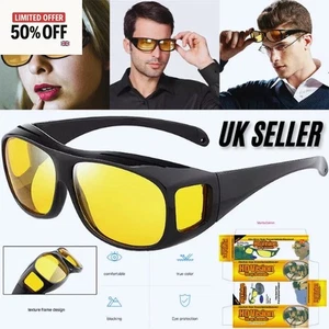 Night Driving Glasses HD Anti Glare Vision Polarized Yellow Lens Tinted Unisexs - Picture 1 of 6