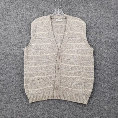 VINTAGE Lyle & Scott Vest Mens L Large Beige Sweater V Neck Sleeveless Scotland - Image 1 of 4