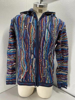 Jaqueta com capuz Coogi masculina brilhante malha com zíper tamanho XL multicolor - Imagem 1 de 4