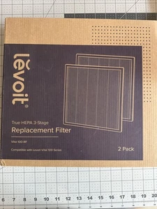 Levoit Vital 100-RF True HEPA 3 Stage Replacement Air Purifier Filter 2 Pack NEW - Picture 1 of 4