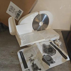 Electric White Food Slicer Model 9575 - 1 Speed, Precise Slicing, Boxed - Picture 1 of 5
