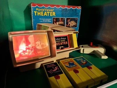Vintage Fisher-Price Movie Viewer Theater #463 #460 Box&4 Movies (WORKS & NICE!) - Image 1 of 4
