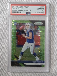 2018 Panini Prizm - Rookie Josh Allen #205 Neon Green Pulsar Prizm (RC) Psa 10 - Picture 1 of 2
