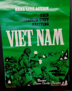 VINTSAGE 1969 ANTI VIETNAM TRAVEL POSTER BY NEW WAITEK PRESS-BANGKOK-ORIGINAL - Picture 1 of 5