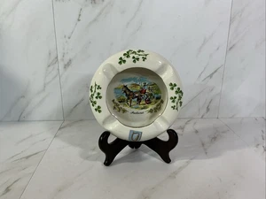 Cenicero de porcelana Arklow vintage ~ República de Irlanda ~ arpa escénica tréboles - Imagen 1 de 18