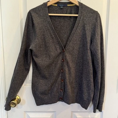 Cárdigan suéter para mujer Boden gris carbón 14 grande mezcla de cachemir angora Foto 1 de 4