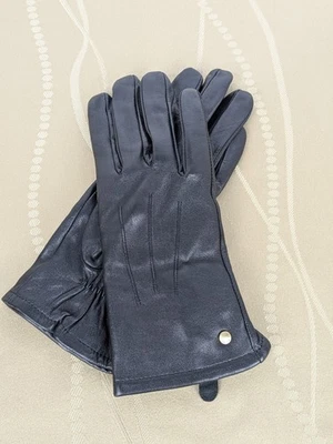 Michael Kors Women’s Smooth Leather Gloves Black Medium Soft Fleece Lined - Image 1 of 4
