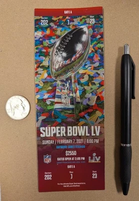 Boleto completo de recuerdo Brady Mahomes para el Super Bowl 2021 55 LV Foto 1 de 4