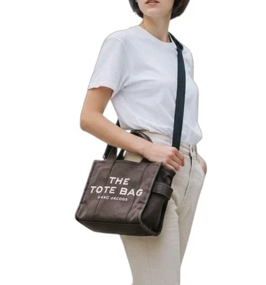 MARC JACOBS The Tote Bag Pequena 10" X 7" Vintage Preta Bolsa Tote de Lona Desgastada - Imagem 1 de 4