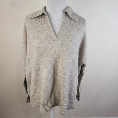 Suéter para mujer Style & Co beige con cuello talla pequeña mediana PM Foto 1 de 4