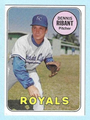 1969 Topps #463 Dennis Ribant Kansas City Royals Near Mint COMPLETE SETBREAK - Image 1 of 2