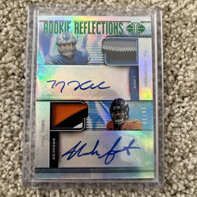 2019 Noah Fant TJ Hockenson Dual Rookie Patch Jersey Autograph Card RPA Auto /30 - Image 1 of 3