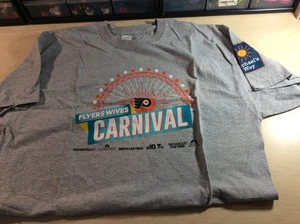 New NHL Gildan Philadelphia Flyers Wives Carnival Gray T-Shirt Sz XL - Picture 1 of 2