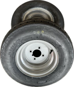 2x 20.5x8.0-10 77M 4PR trailer wheel and tyre 4 Stud 4" PCD 67mm Centre - Picture 1 of 1