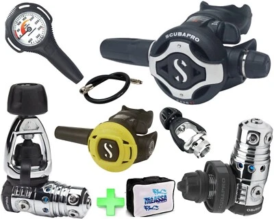 SCUBAPRO MK25 EVO DIN300 Yoke S620Ti + S270 OCTOPUS COMPACT SPG 400B BCD Hoses - Image 1 of 4